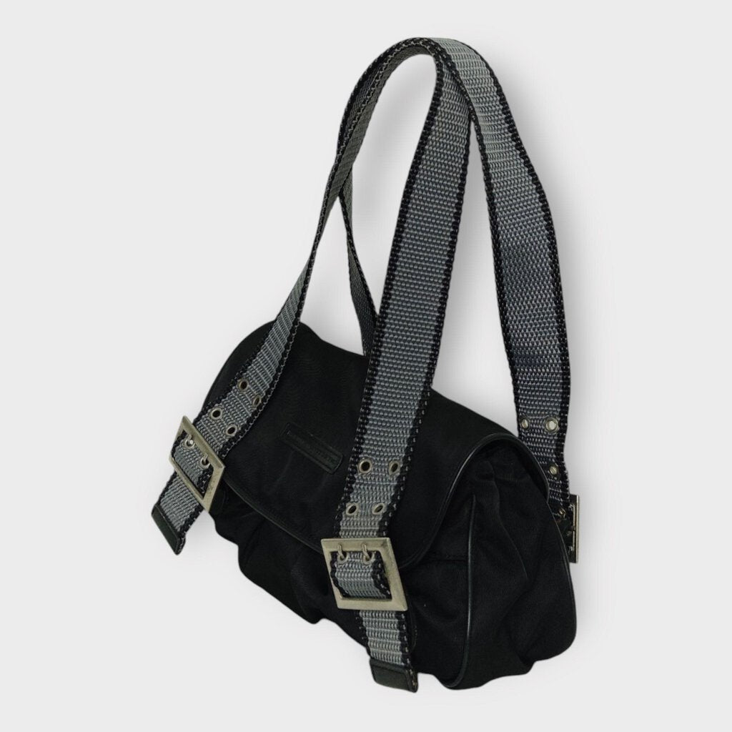 Black Nylon Baguette Grey Buckle Straps