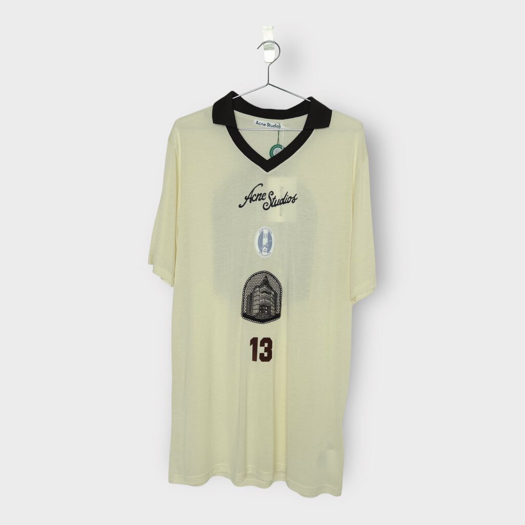 Acne Studios Cream & Brown Logo Print Jersey Tee