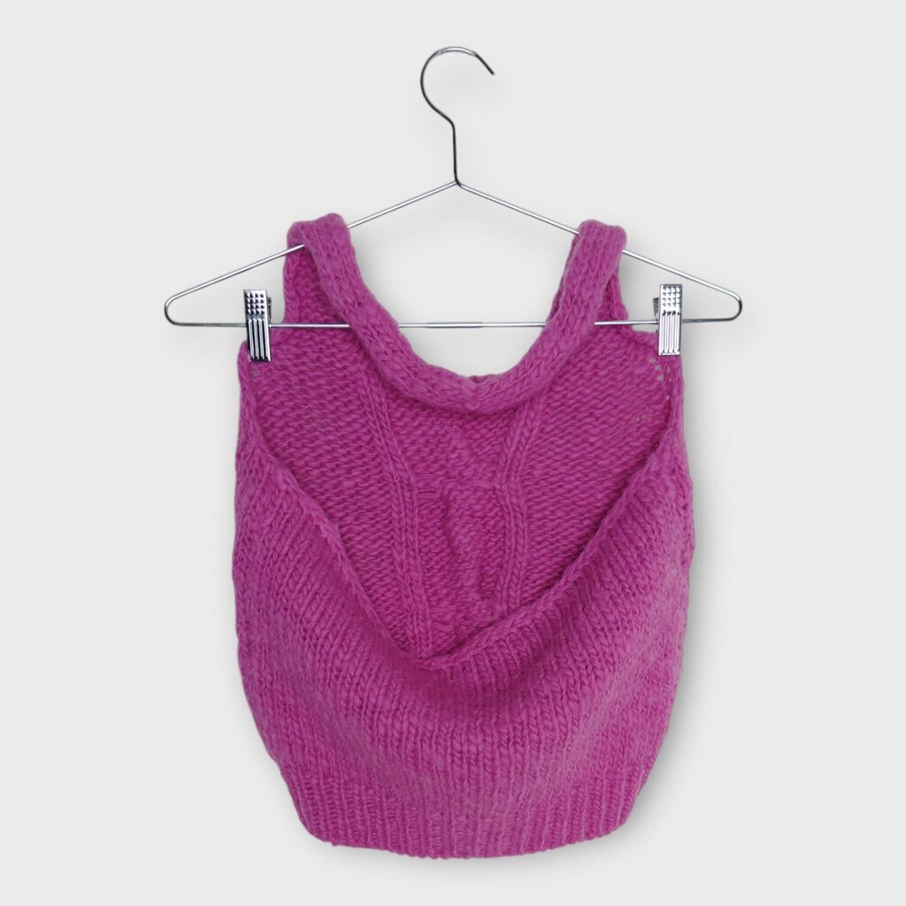 Pink Wool Blend Knit Halterneck