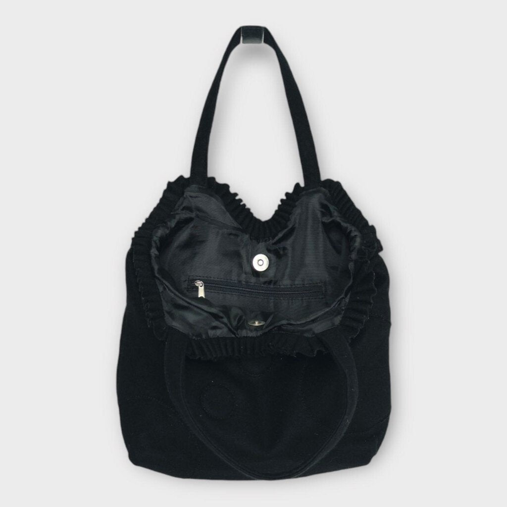 Black Felted Dots Bag