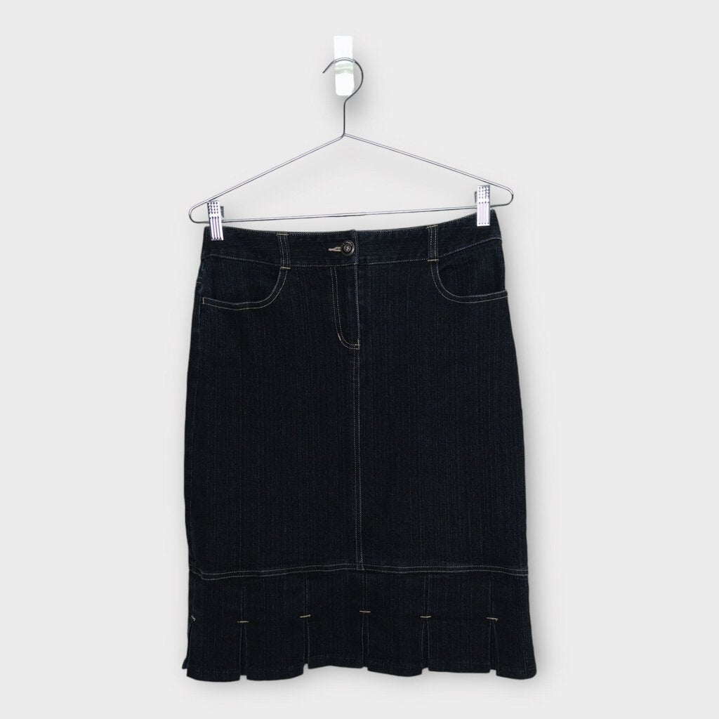 Indigo Denim Pleat Midi