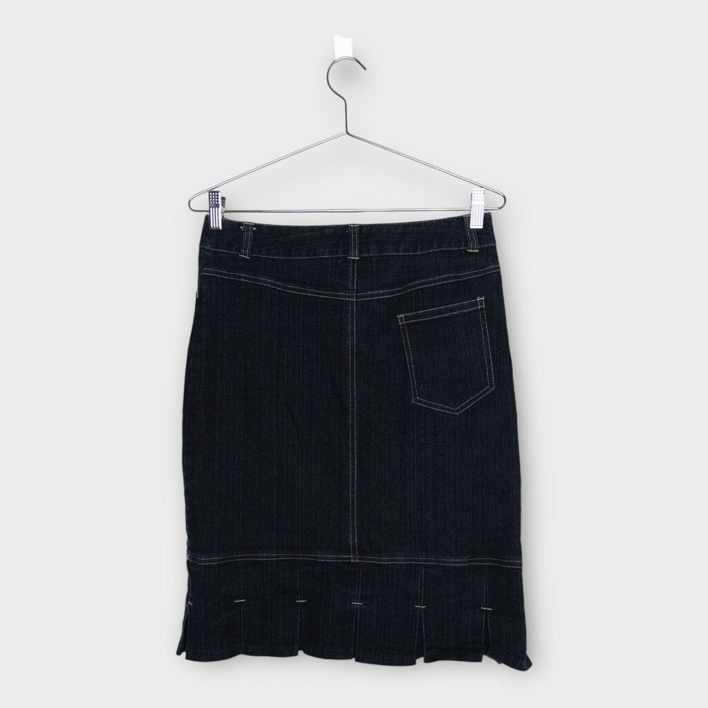 Indigo Denim Pleat Midi