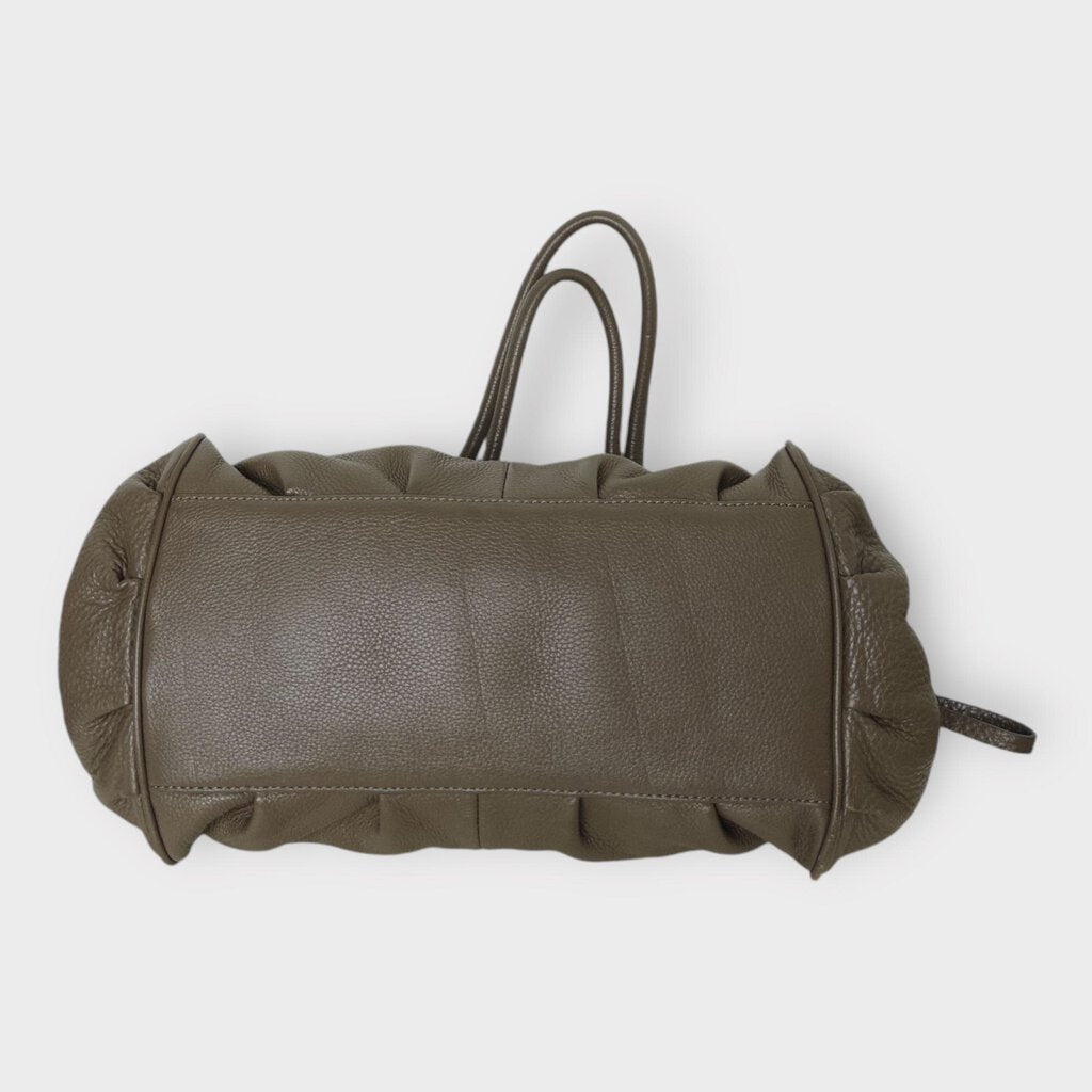 Brown Leather & Silver Shoulder Bag