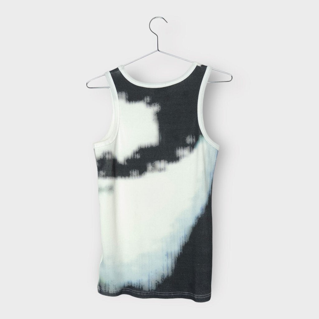 CH AI White Ribbed Psycho Movie Graphic Tank
