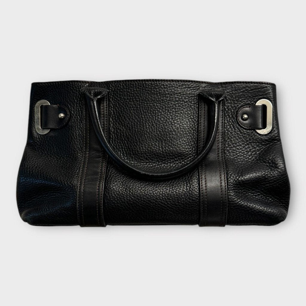 Black Leather Studded Belt Handbag