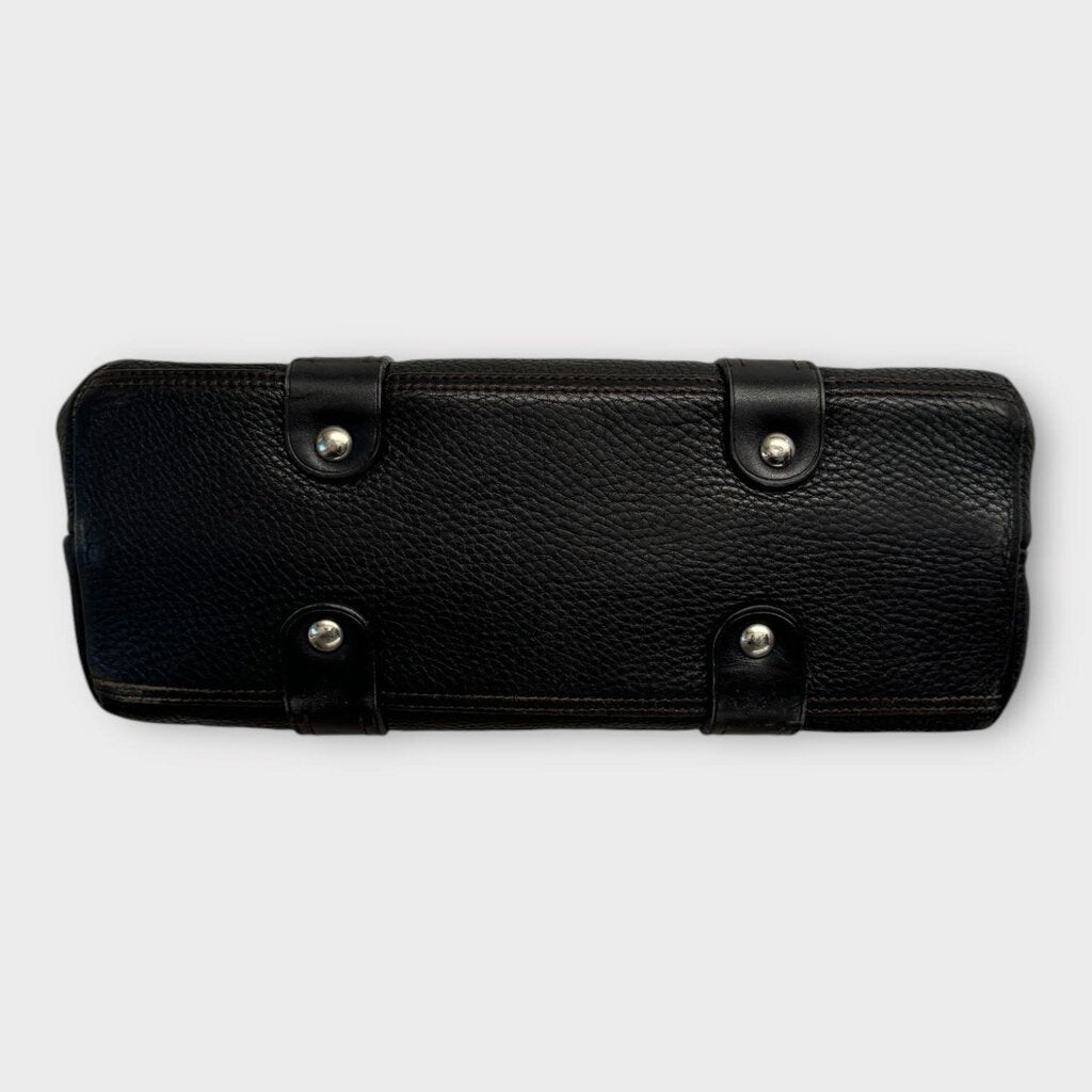 Black Leather Studded Belt Handbag