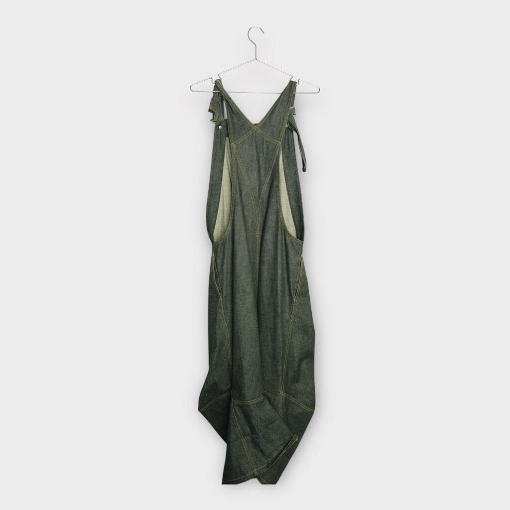 Grey Denim Drop Crotch Overalls