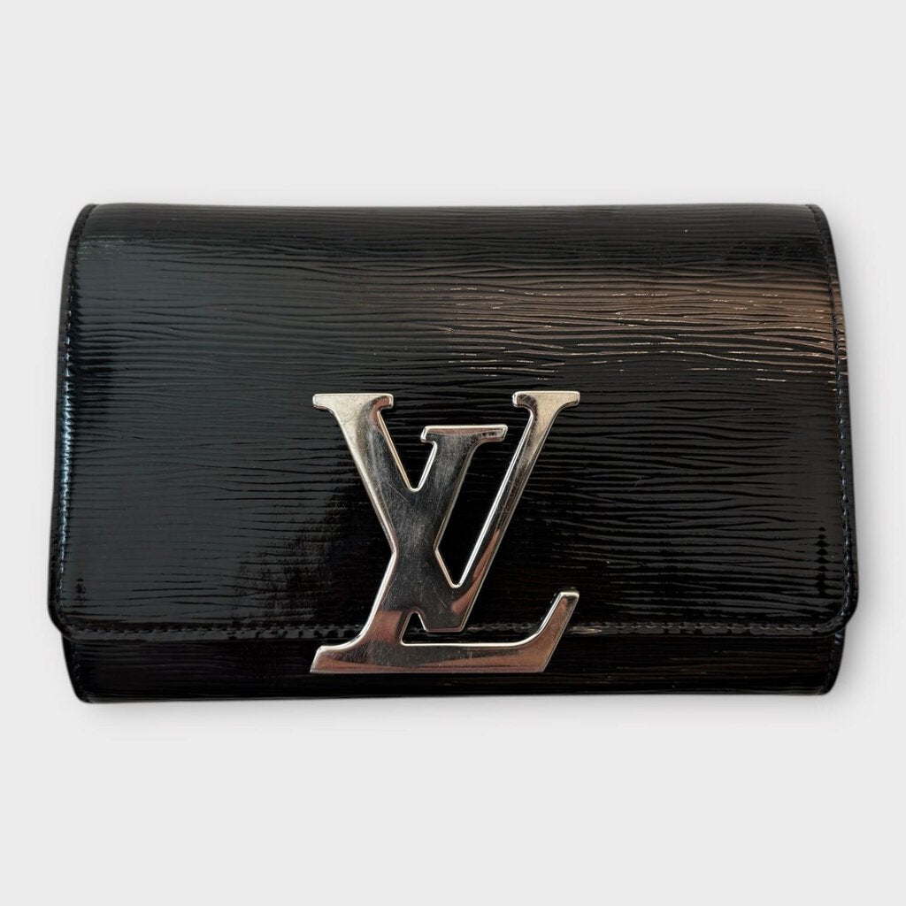 Black Patent Epi Leather Louise PM Bag