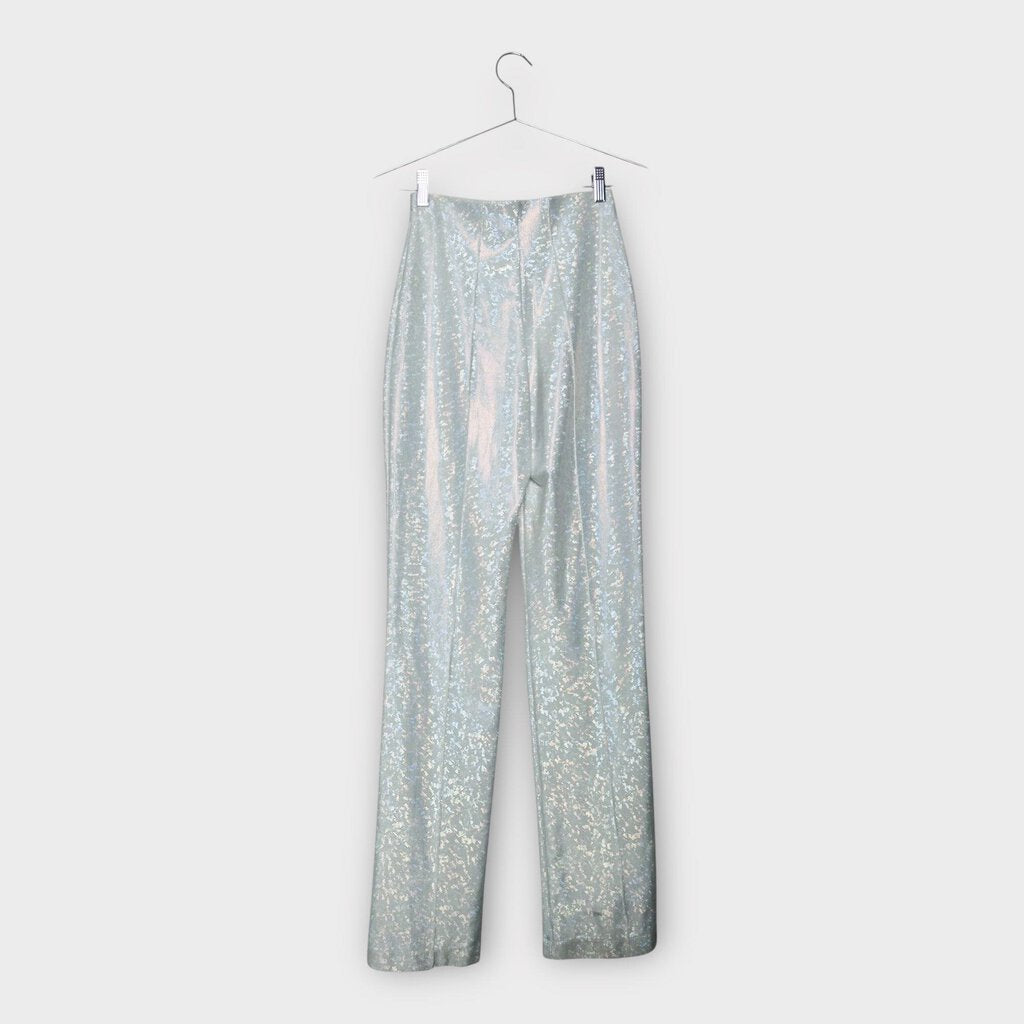Silver Iridescent Flare Pant