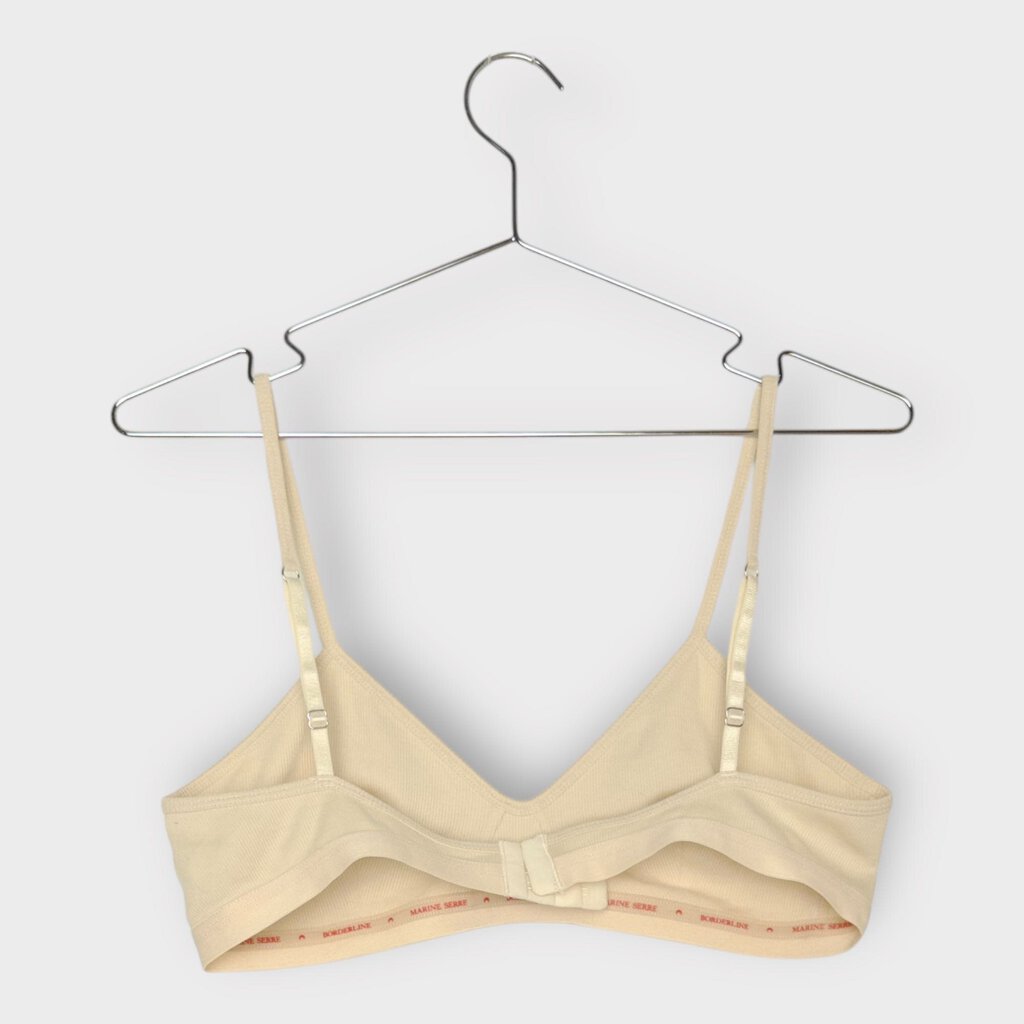 FW22 Cream Ribbed Logo Bra
