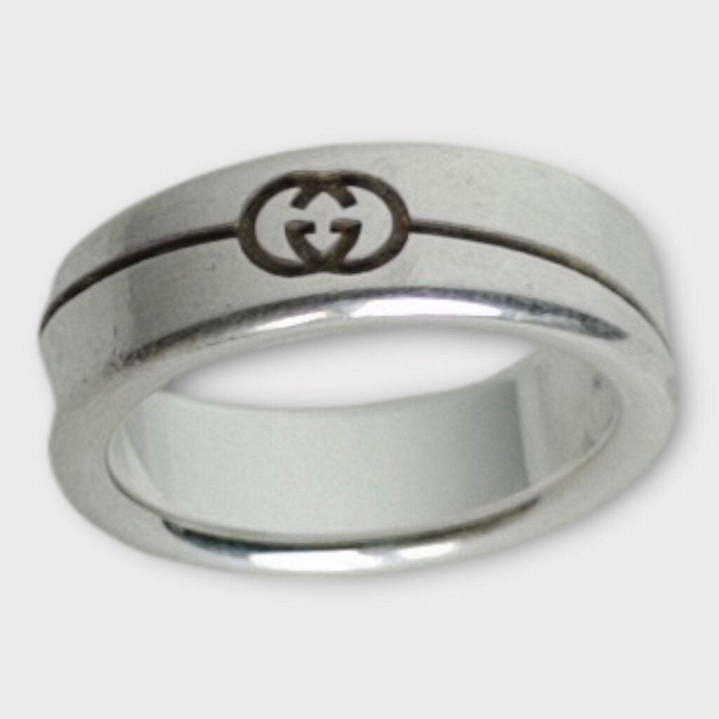 Silver 925 Diagonal Interlocking G Ring
