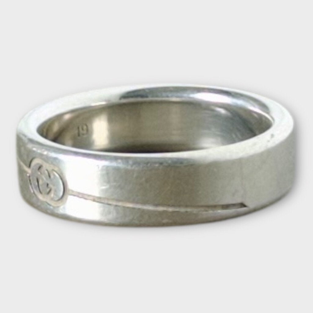 Silver 925 Diagonal Interlocking G Ring
