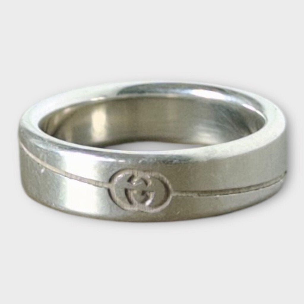 Silver 925 Diagonal Interlocking G Ring