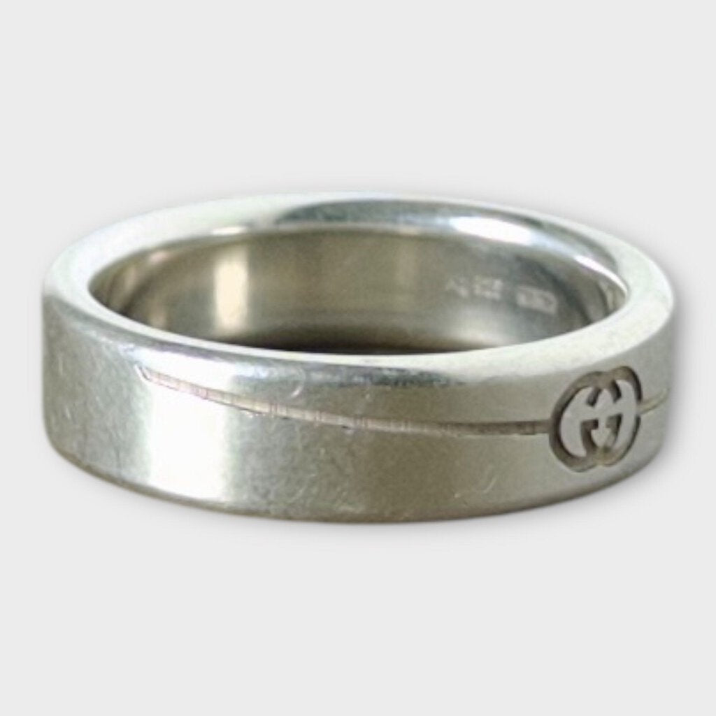 Silver 925 Diagonal Interlocking G Ring