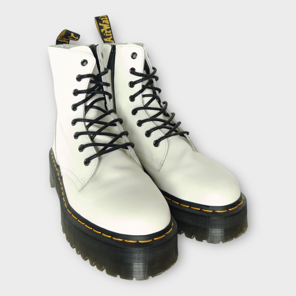 White Platform 8 Lace Boots