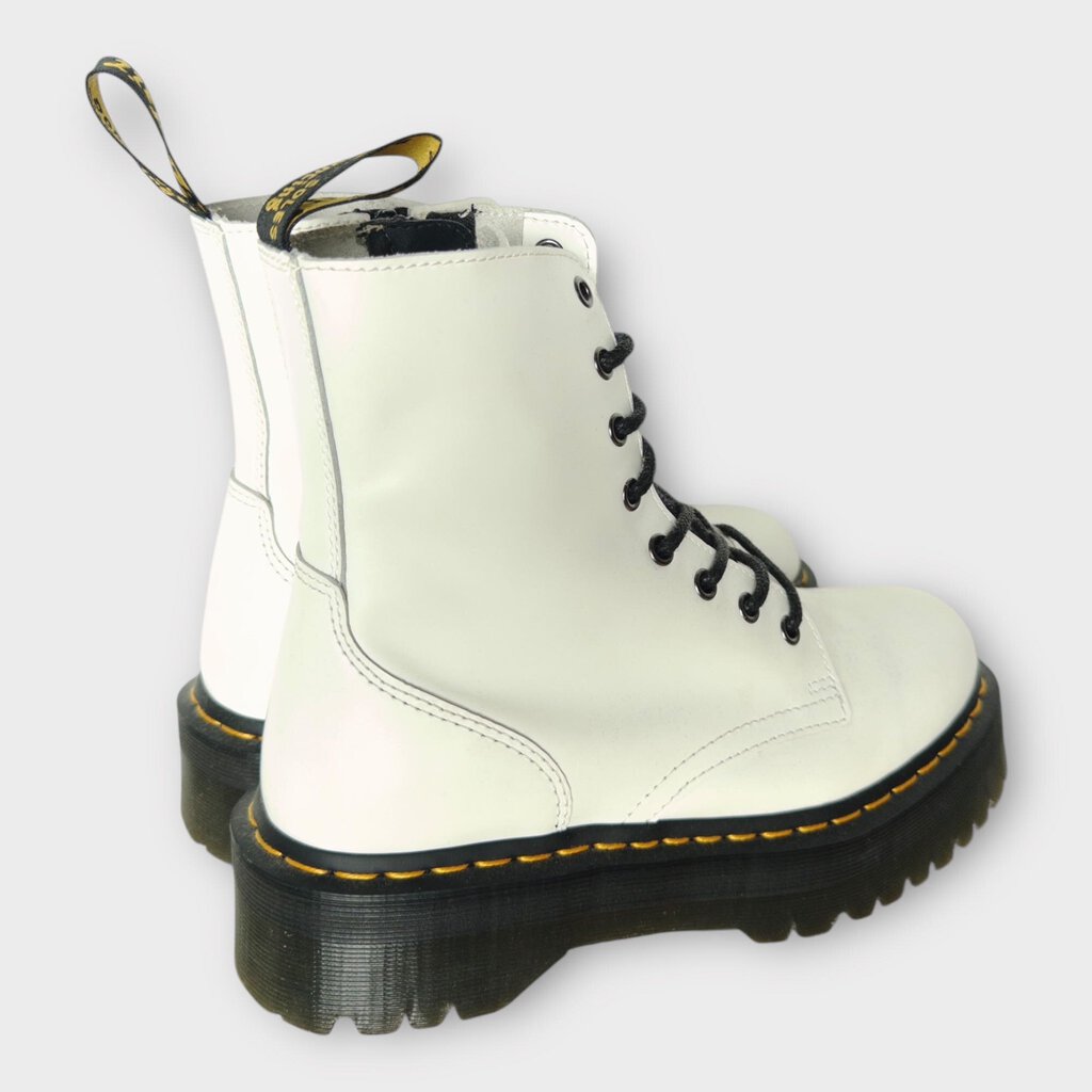 White Platform 8 Lace Boots