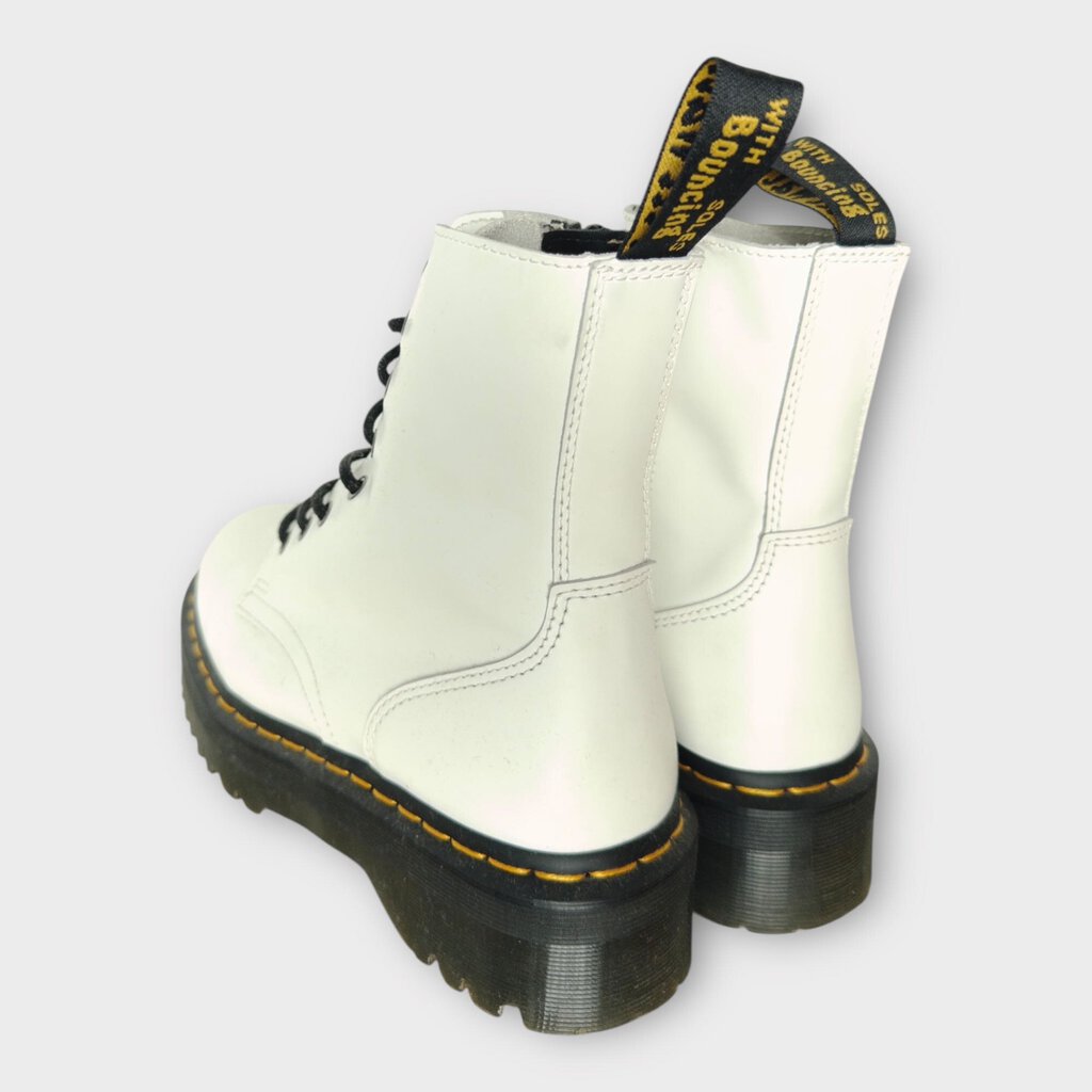 White Platform 8 Lace Boots