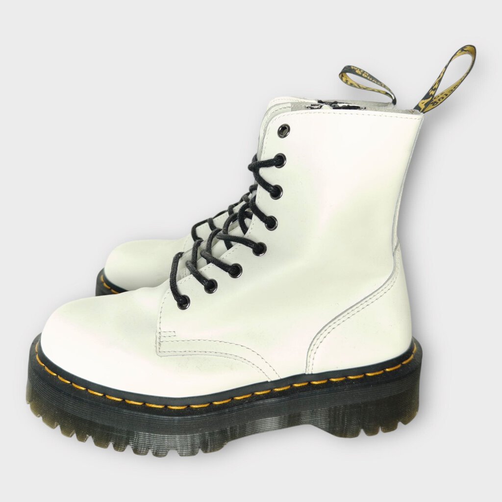 White Platform 8 Lace Boots