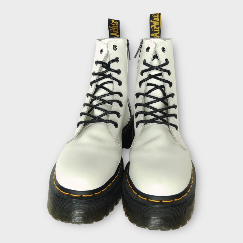 White Platform 8 Lace Boots