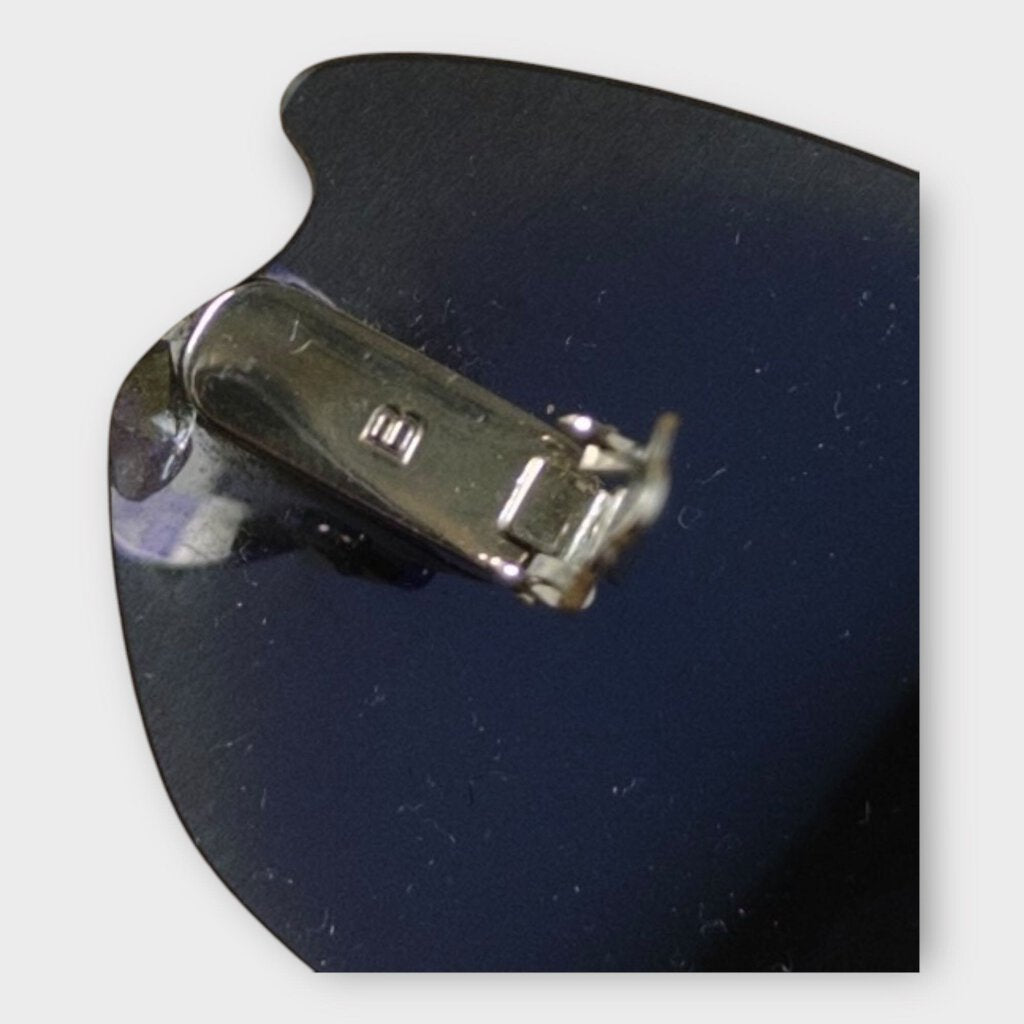 Blue Reflective Lense Clip On Earrings