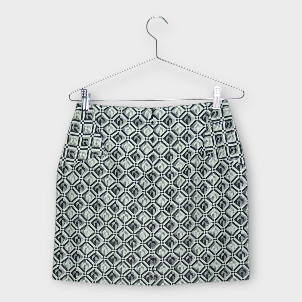 NWT Black & White Half Moon Monogram Skirt
