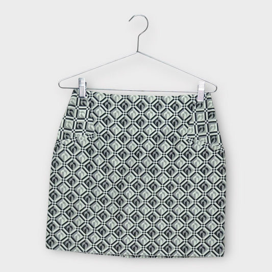 NWT Black & White Half Moon Monogram Skirt