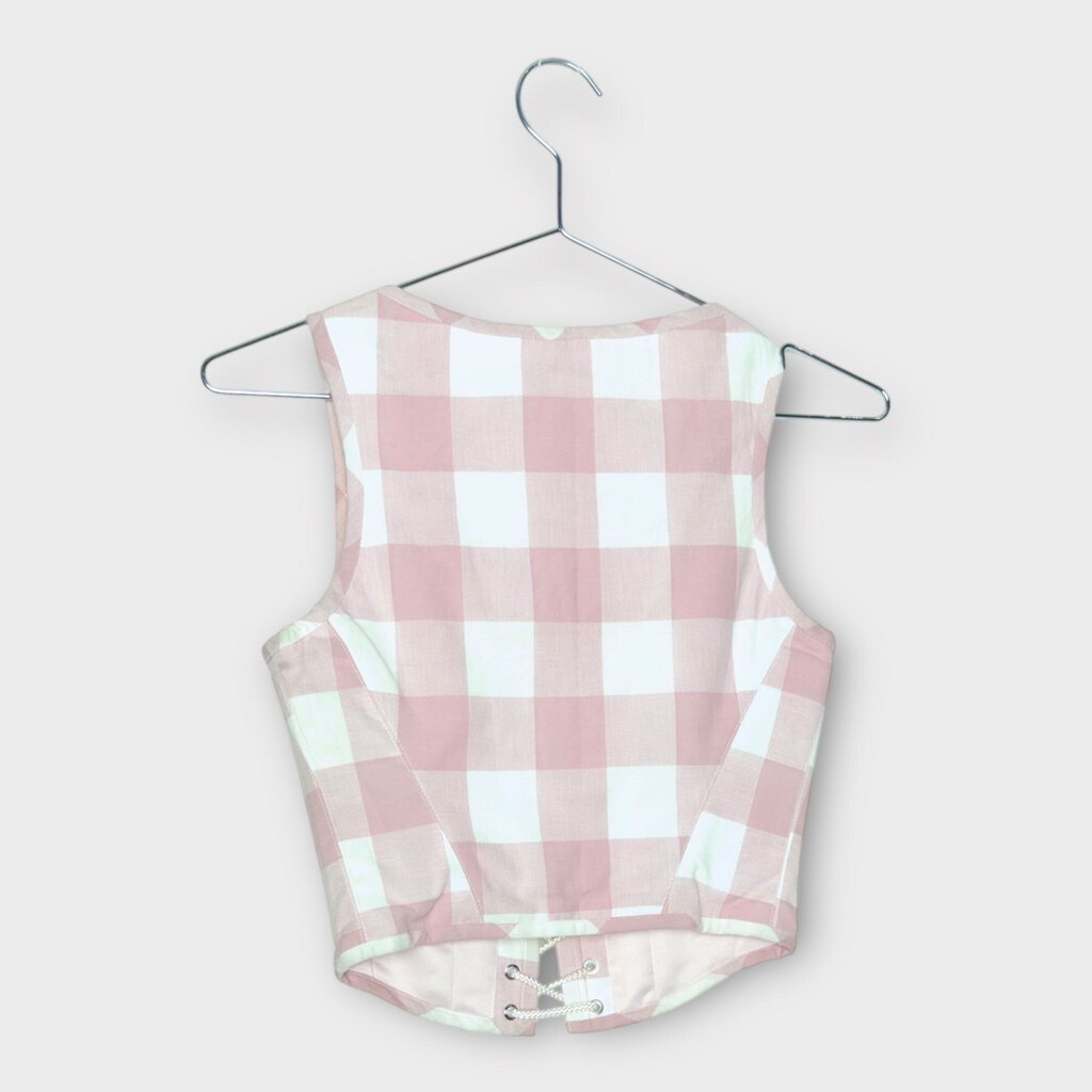 Pink Gingham Lace-Up Corset (Aus)
