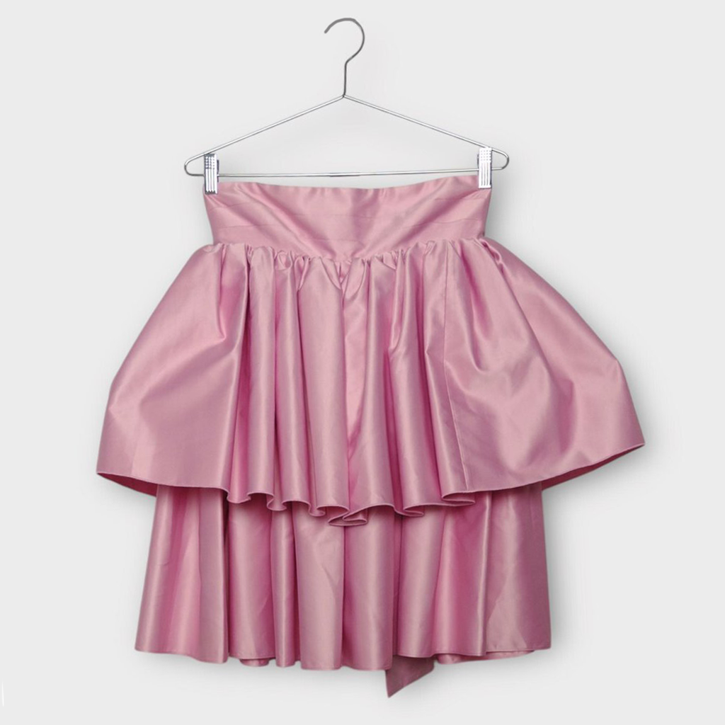 Pink Strapless Ruffle Mini Dress