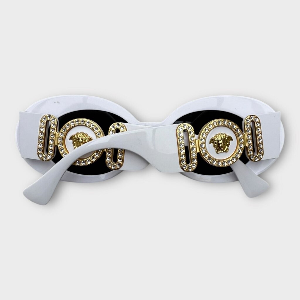 White Rhinestone Medusa Sunglasses