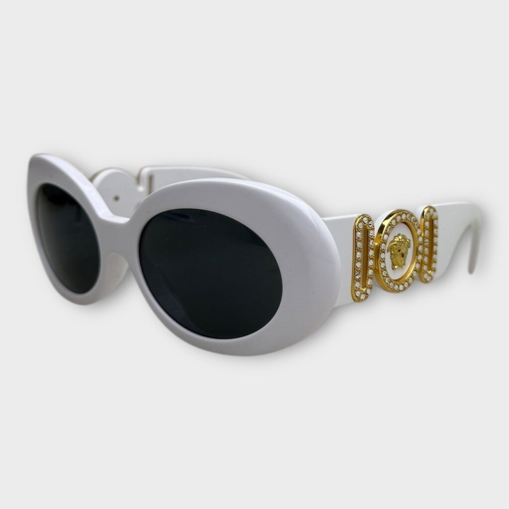 White Rhinestone Medusa Sunglasses