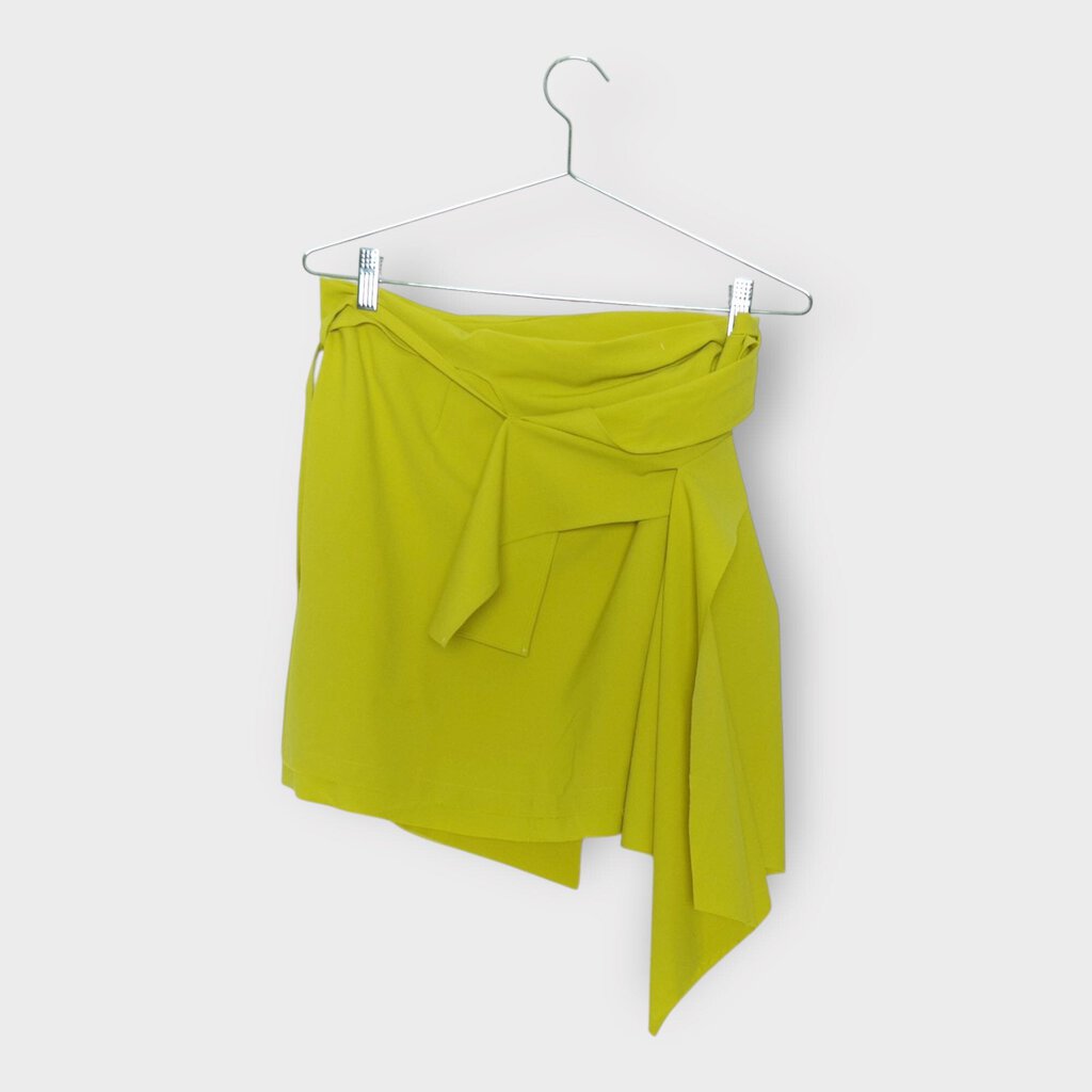 Lime Green Wrap Mini Skirt