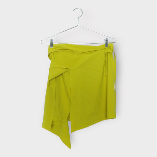 Lime Green Wrap Mini Skirt
