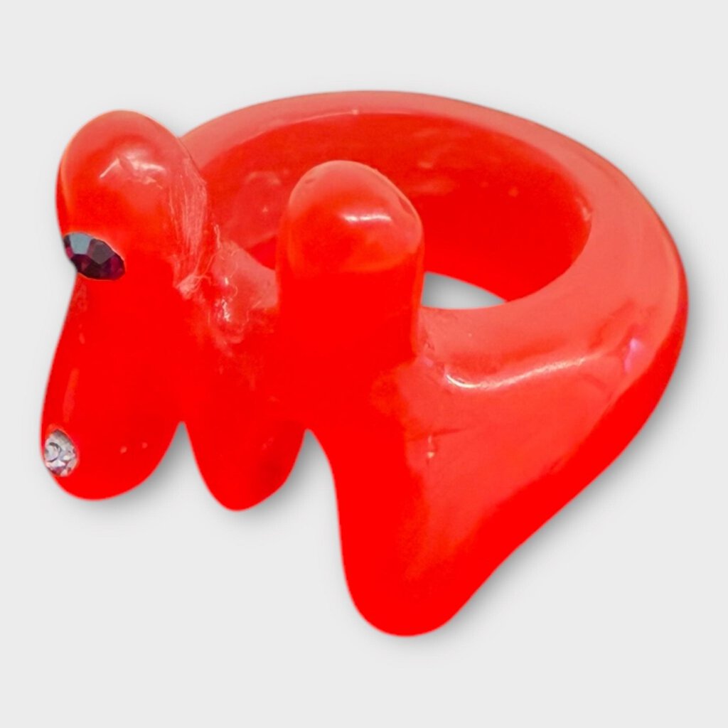 Red Perspex M Gummy Ring