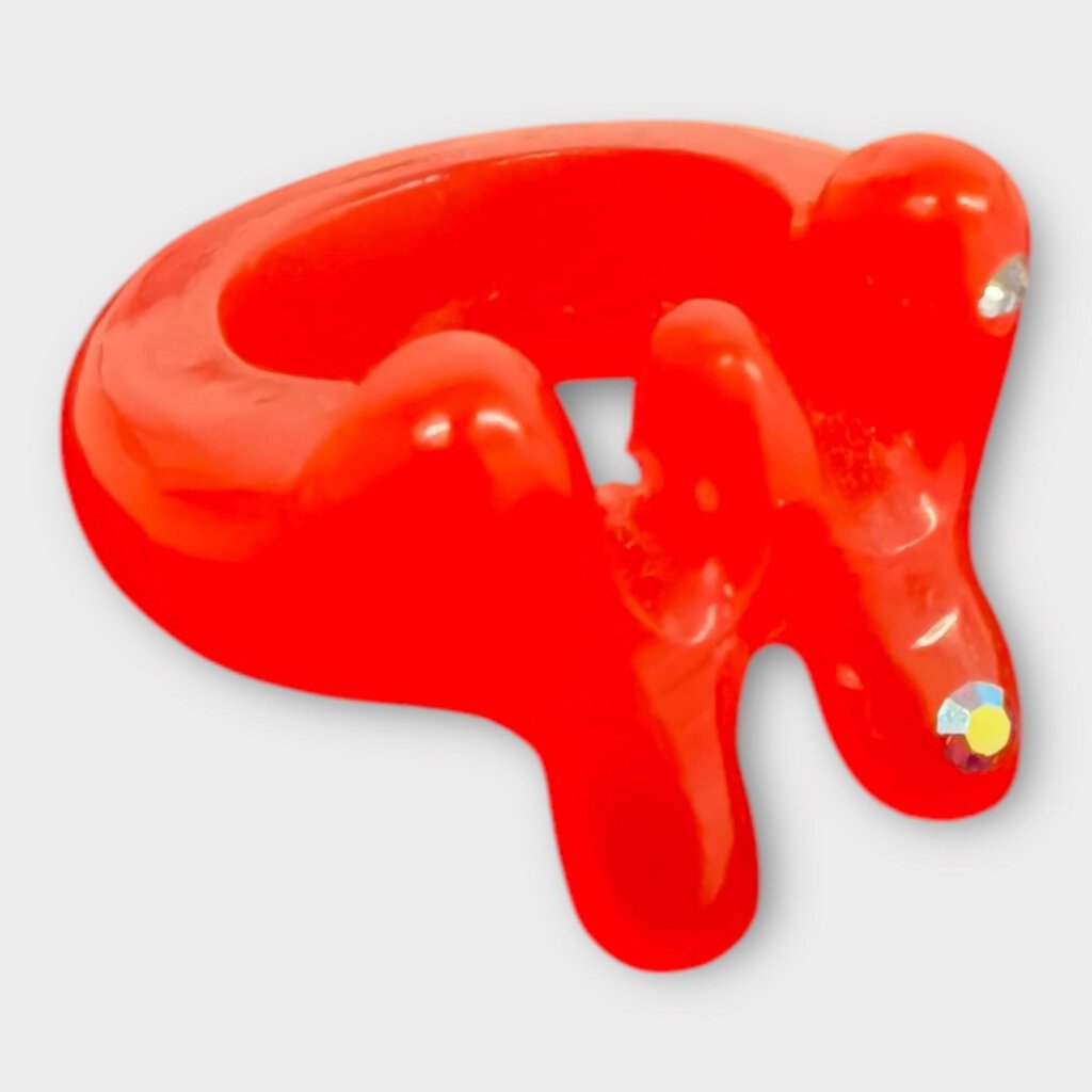 Red Perspex M Gummy Ring
