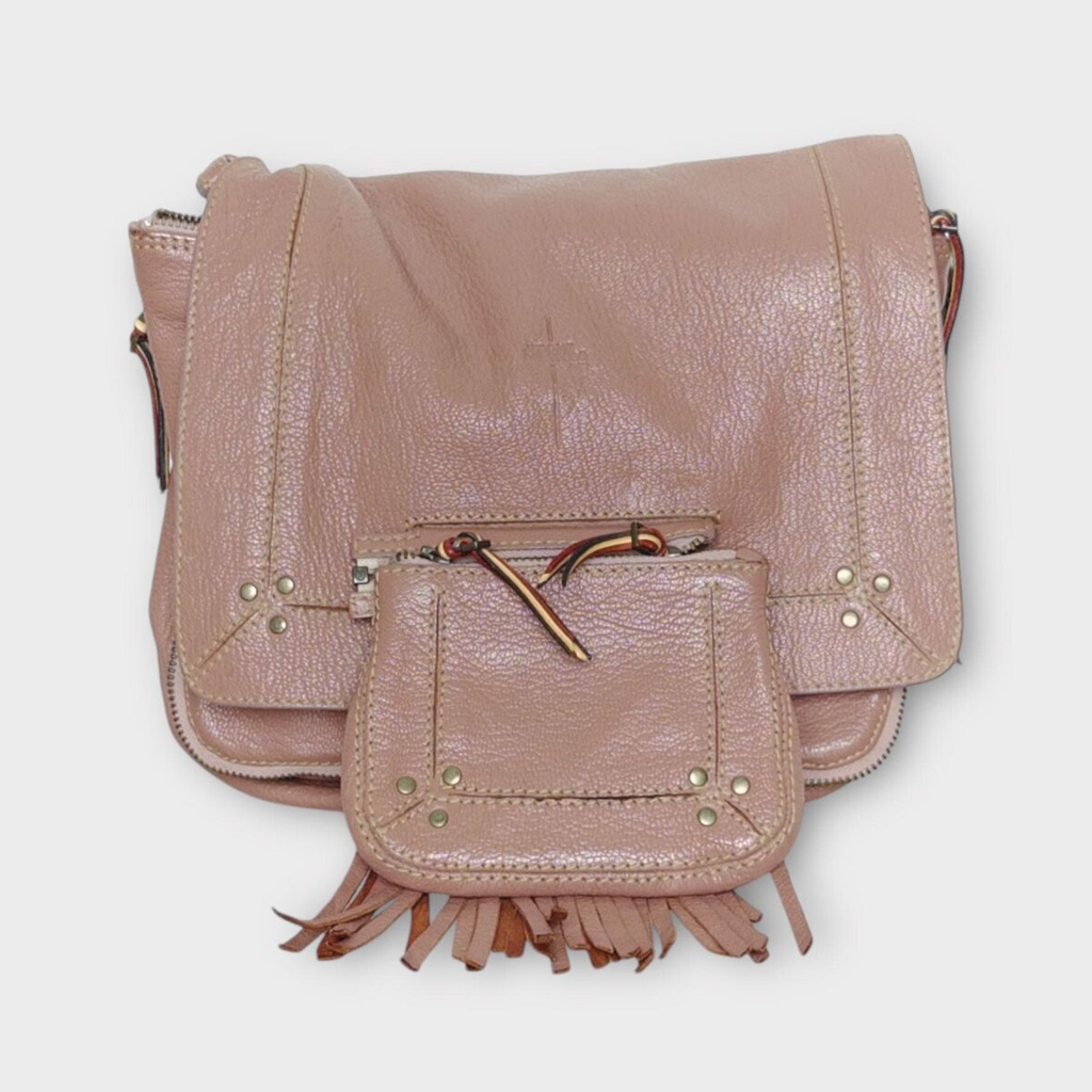 Pink Leather Igor Crossbody Bag
