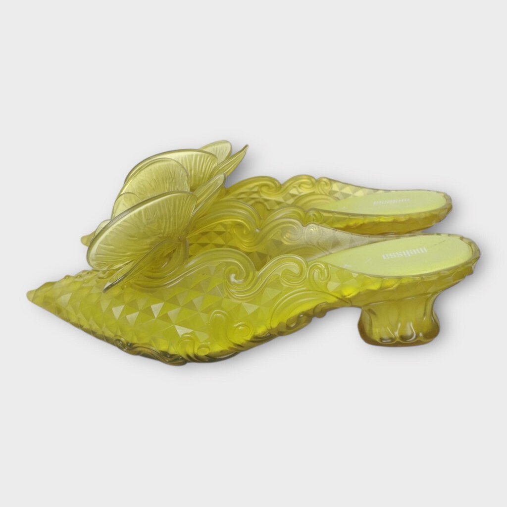 Green Rubber Point Toe Orchid Mules