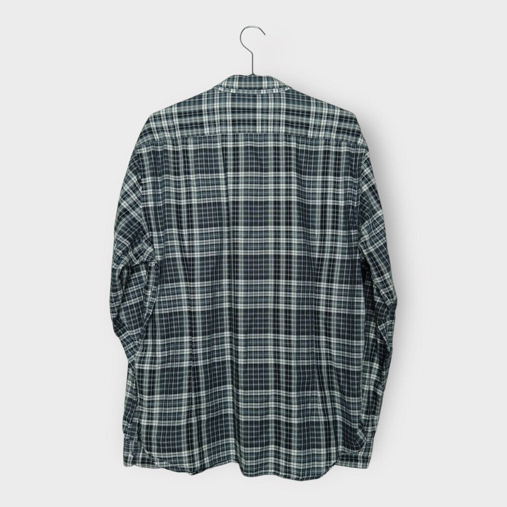 Ted Baker Grey Blue Plaid Cotton Shirt