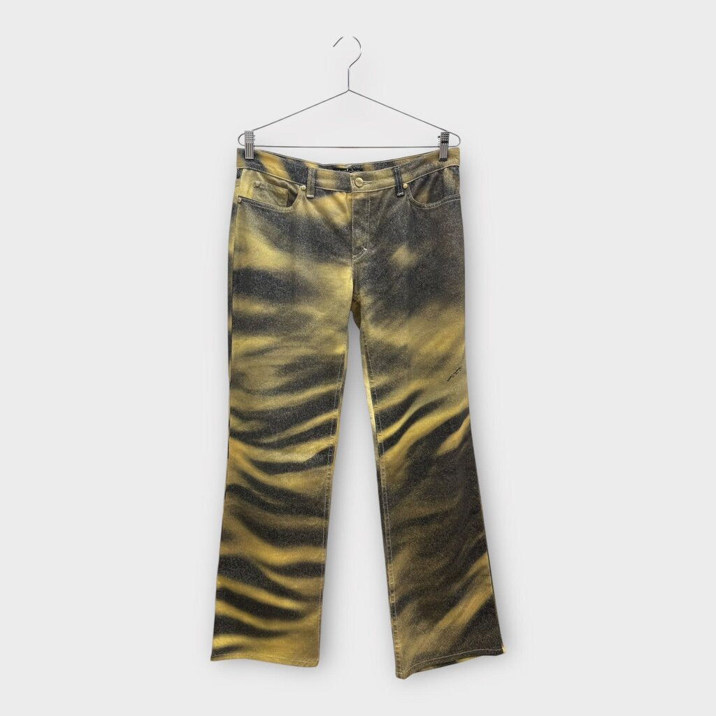 FW2000 Black & Yellow Print Bootcut Jeans