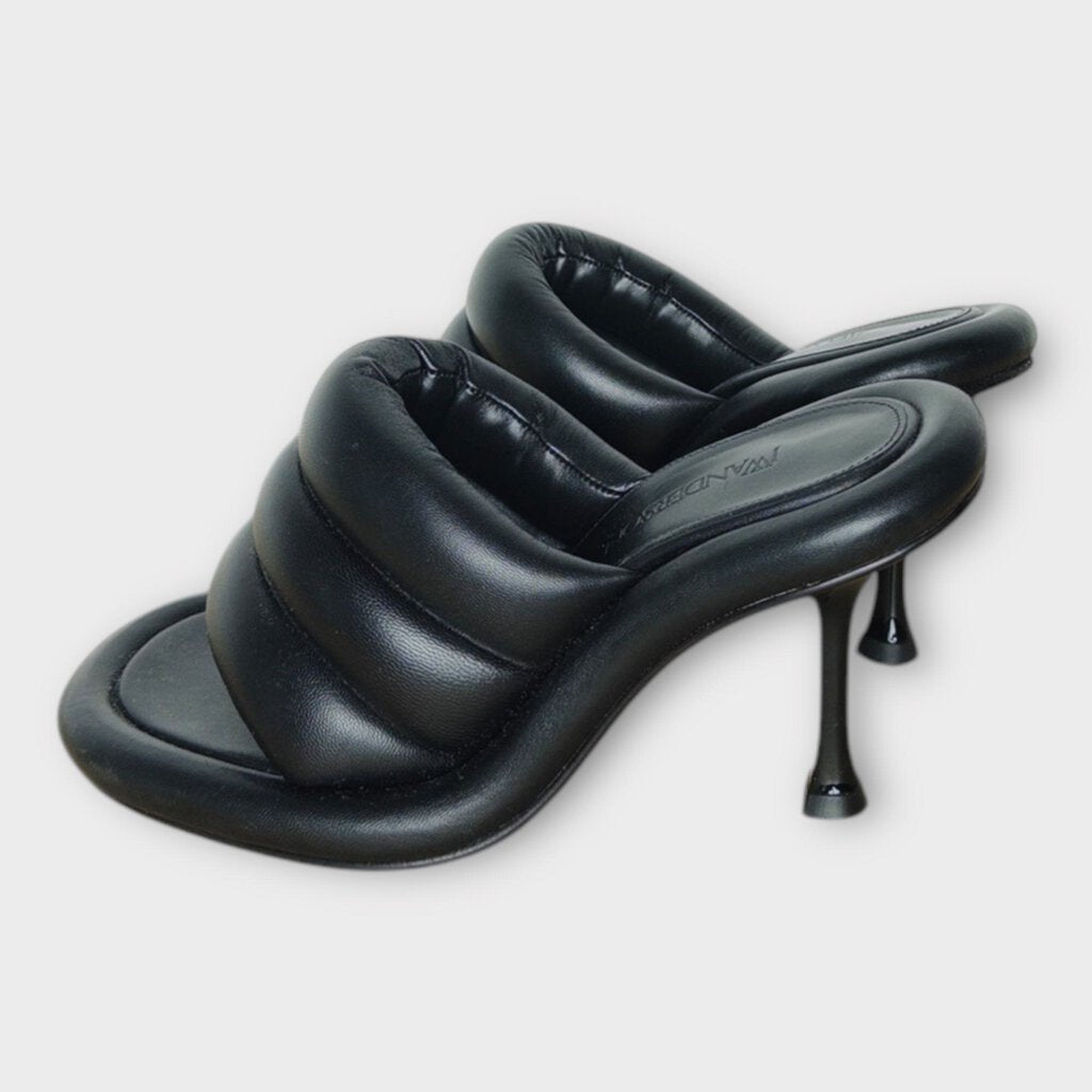 Black Bumper Tubular Mules & Box