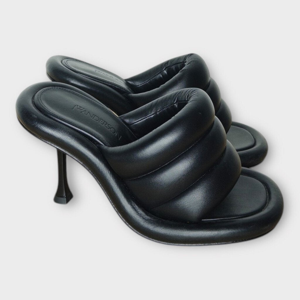 Black Bumper Tubular Mules & Box