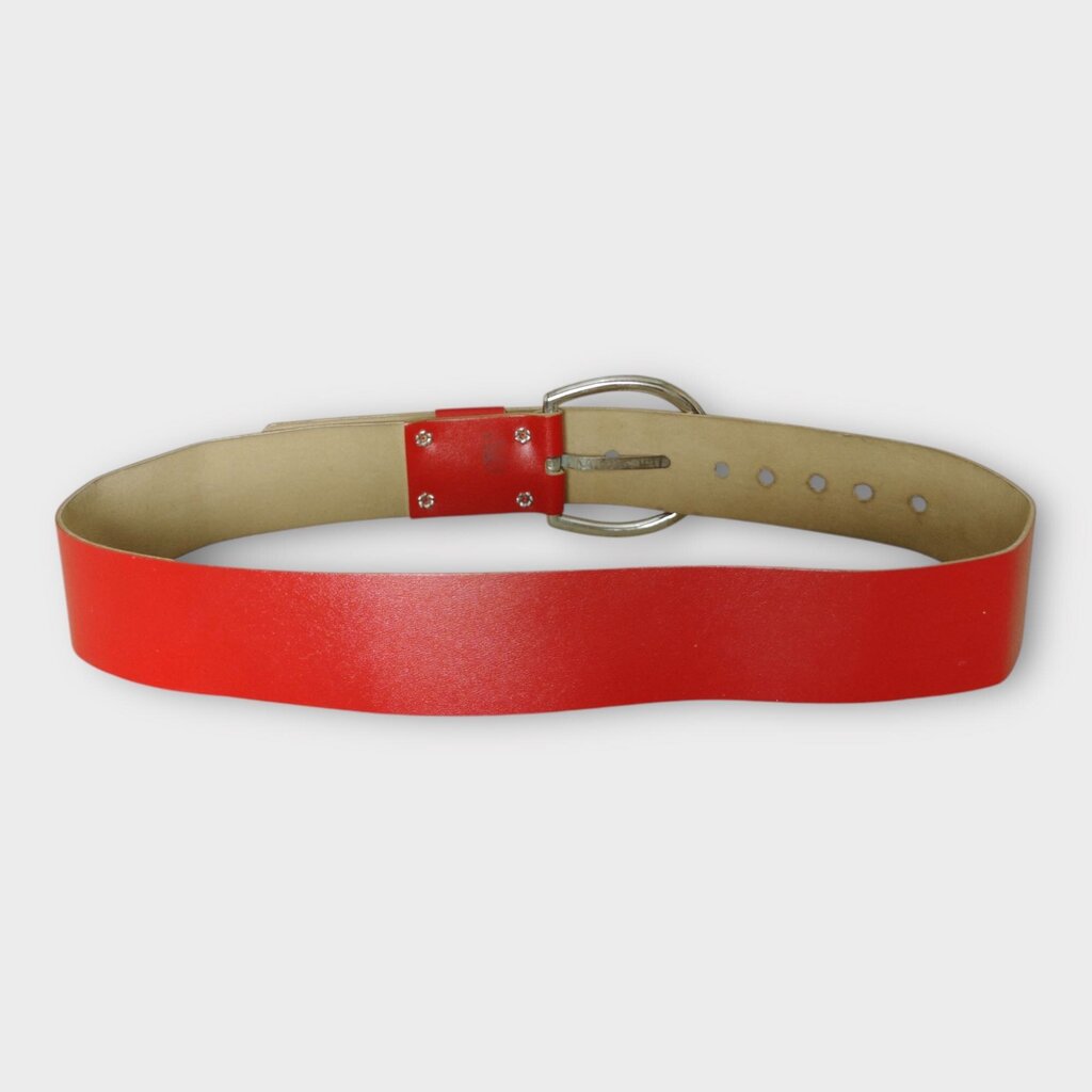 Red Leather Wide Belt