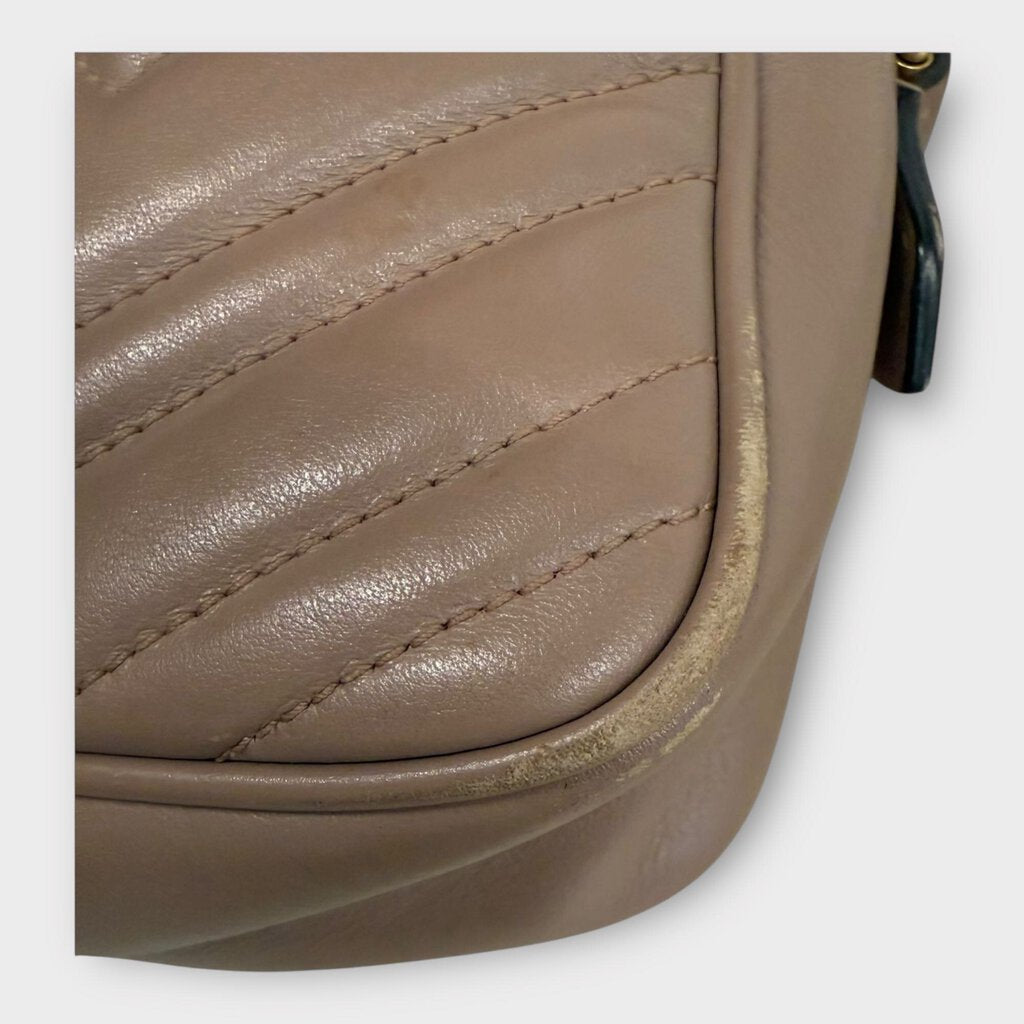 Brown Leather Marmont Crossbody Bag
