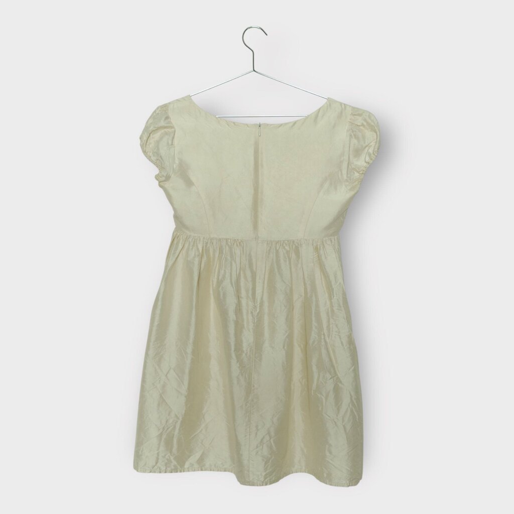 Cream Silk Empire Line Mini Dress