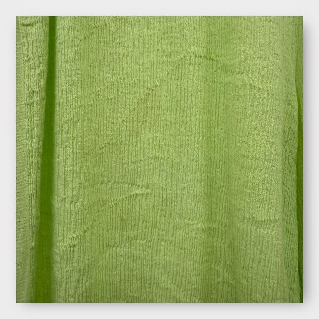 Haat by Issey Miyake Green Stretch Crinkle Relax Fit Pant