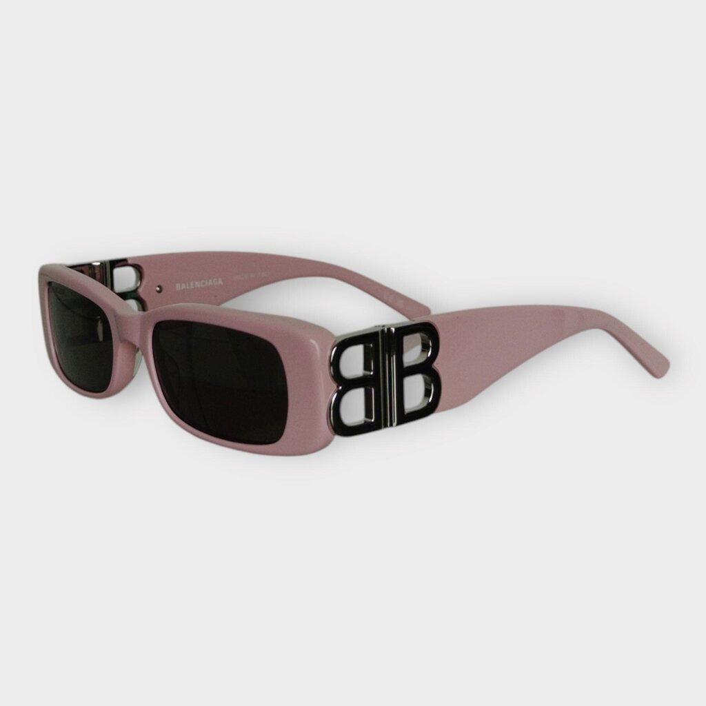 Pink Crystal-Embellished Square-Frame Sunglasses