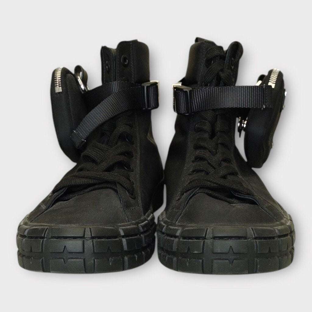 Black Re-Nylon Wheel High Top Sneaker