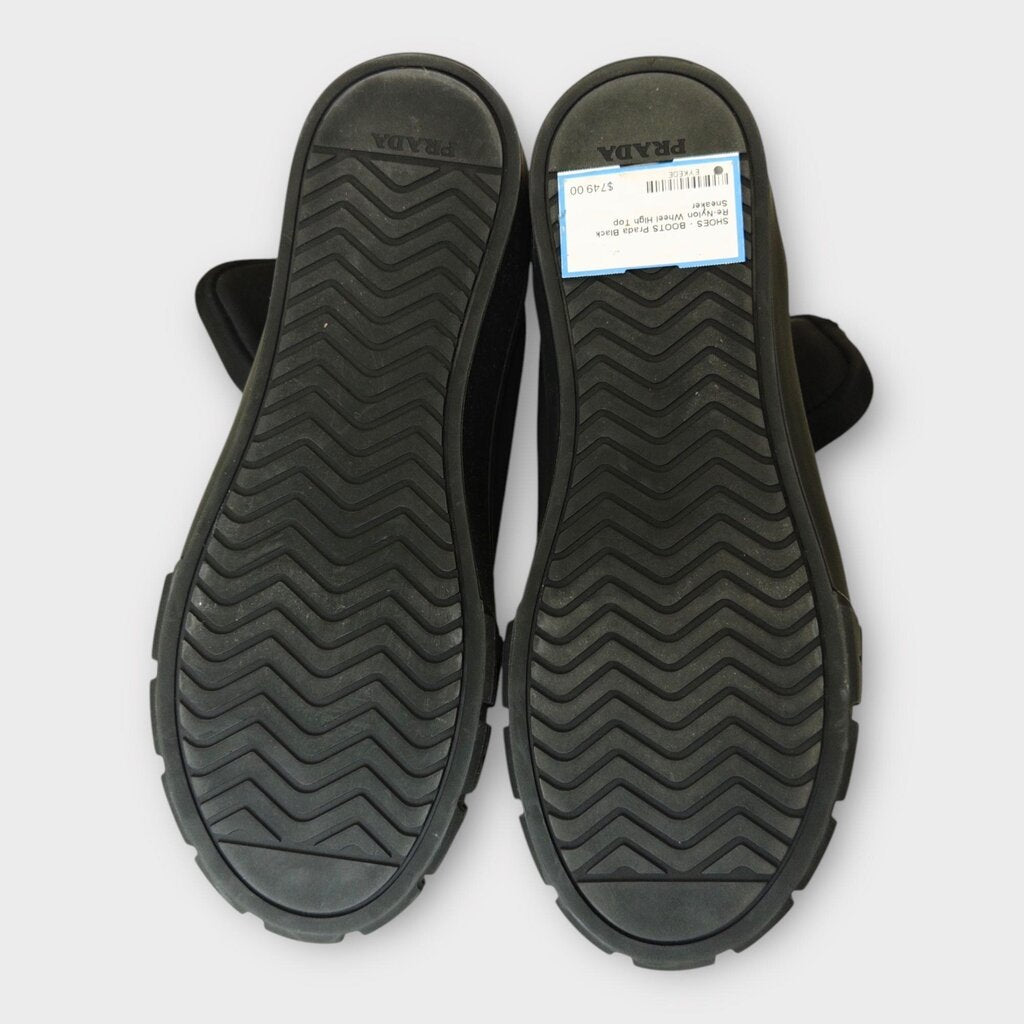 Black Re-Nylon Wheel High Top Sneaker