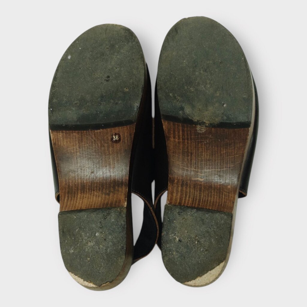 Marni Brown Leather & Wooden Sandals