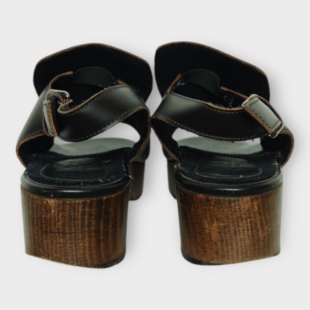 Marni Brown Leather & Wooden Sandals