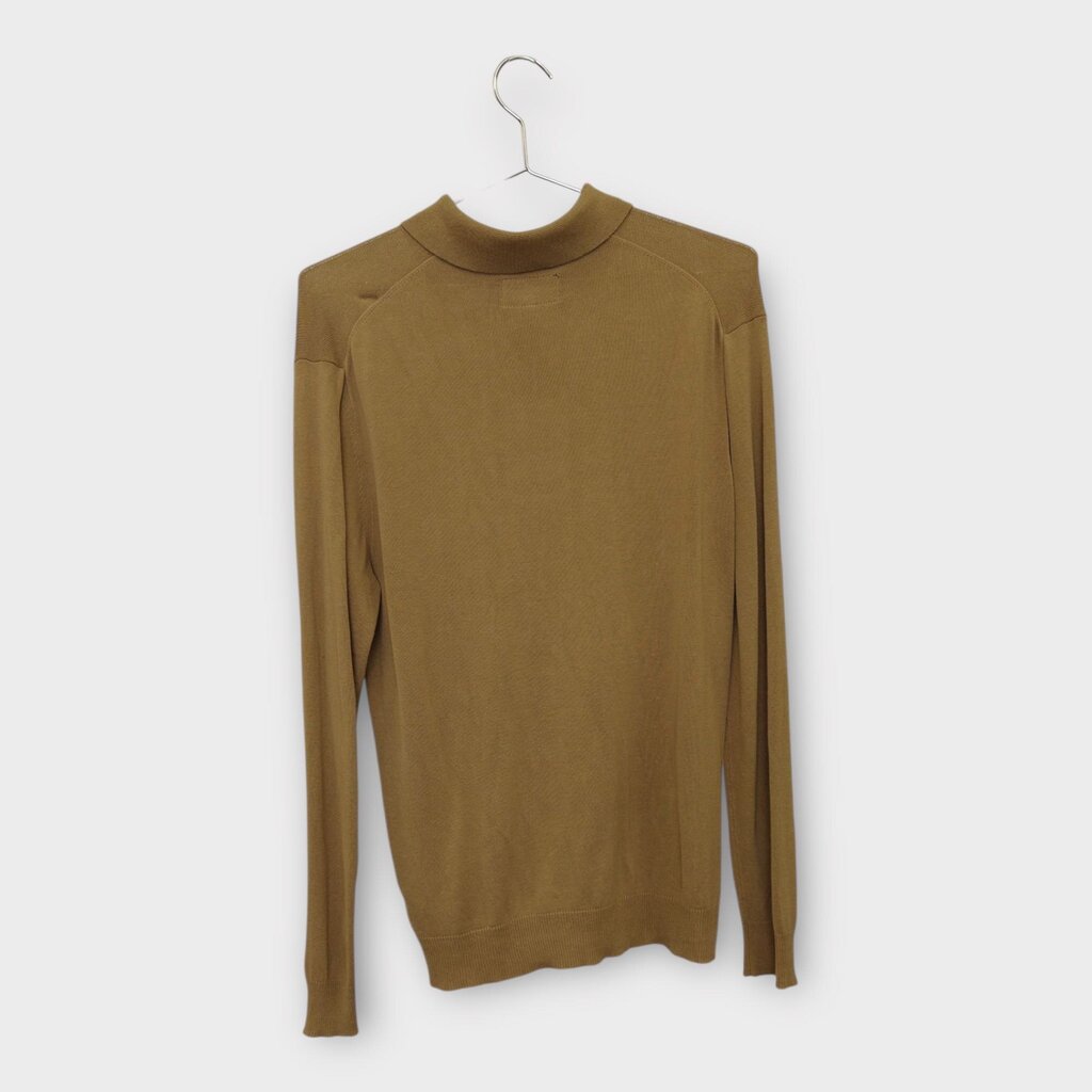Brown Cotton Knit Polo